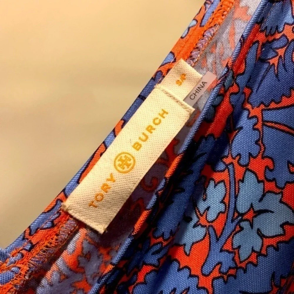Tory Burch Sandy Dress in Sea Coral Artemis, size S